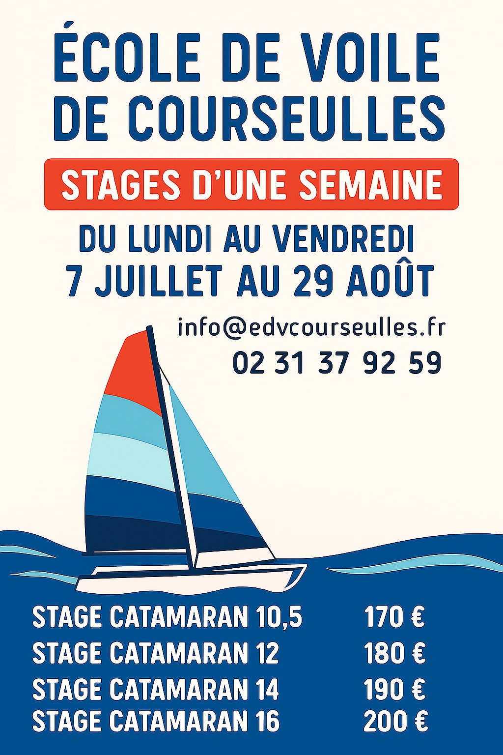 stages d'été catamaran